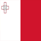 The image displays the national flag of Malta, divided into two equal bands, one colored white and the other red. The flag features a cross symbol located in the top-left corner of the white area.